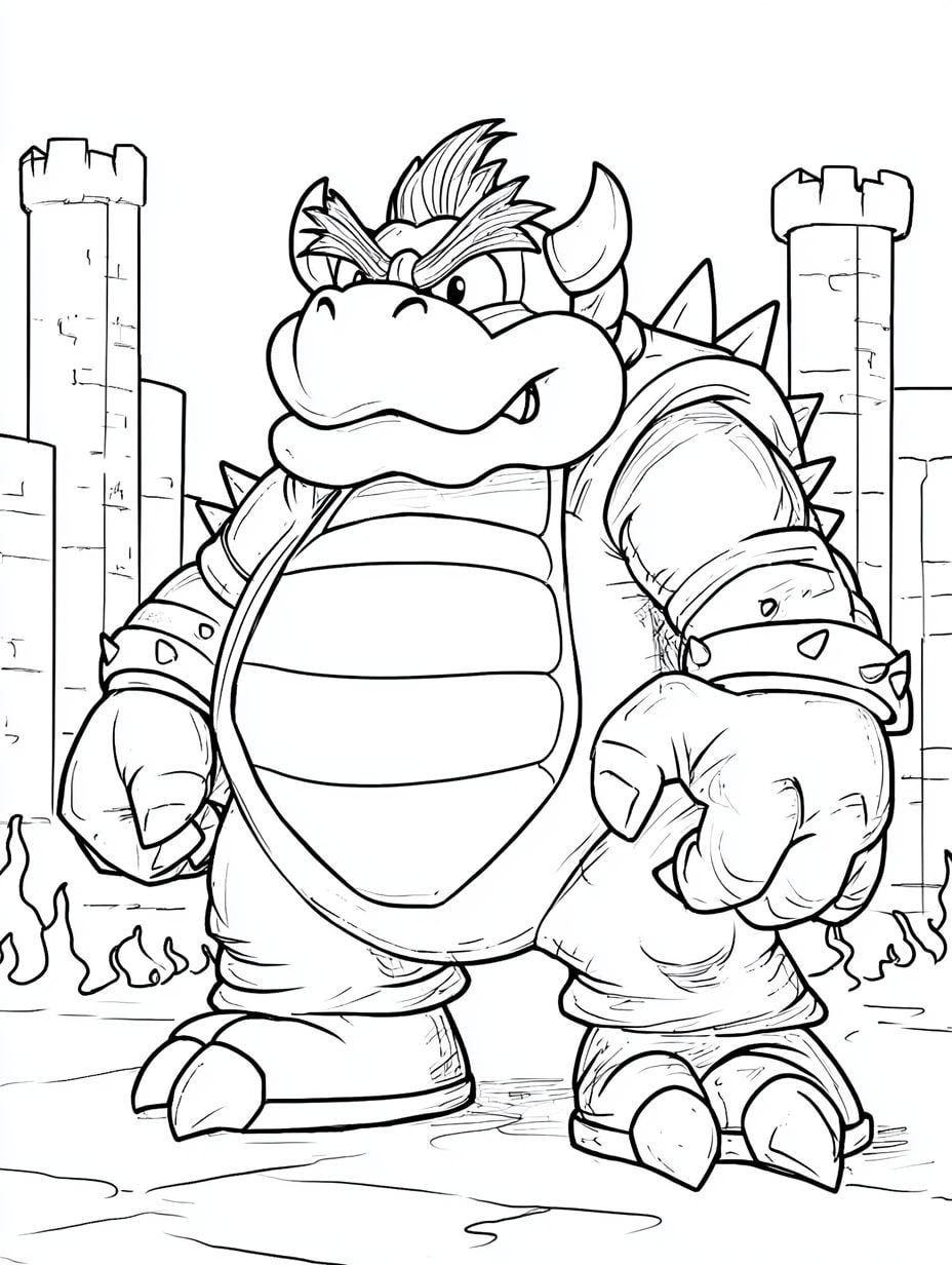 Super Mario Ausmalbilder Bowser