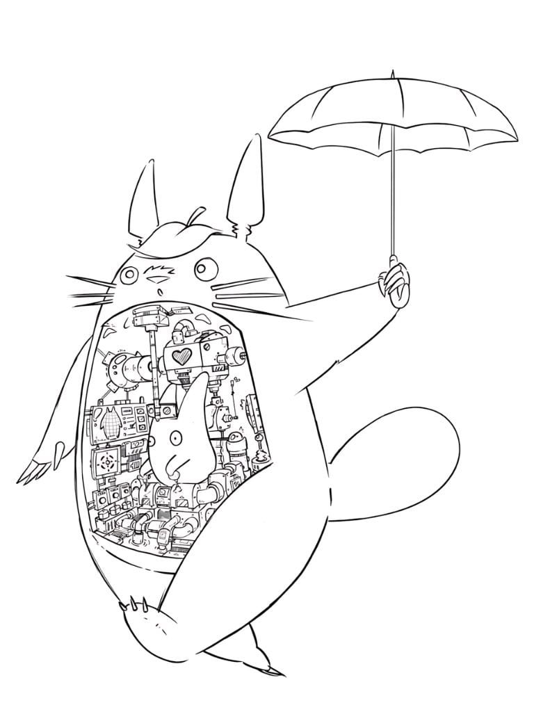 Totoro Manga Ausmalbild