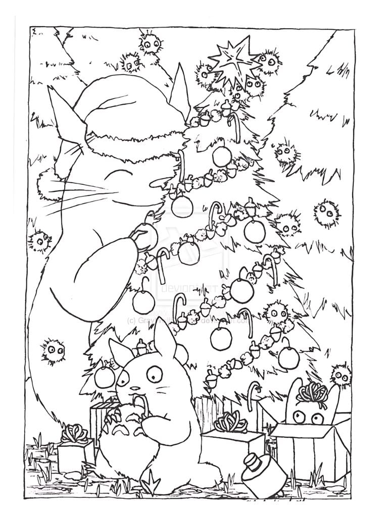 Totoro Weihnachten Ausmalbilder