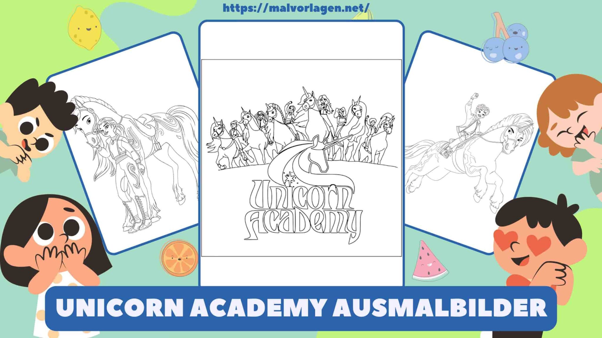 Unicorn Academy coloring pages are beautiful to paint - Malvorlagen.net