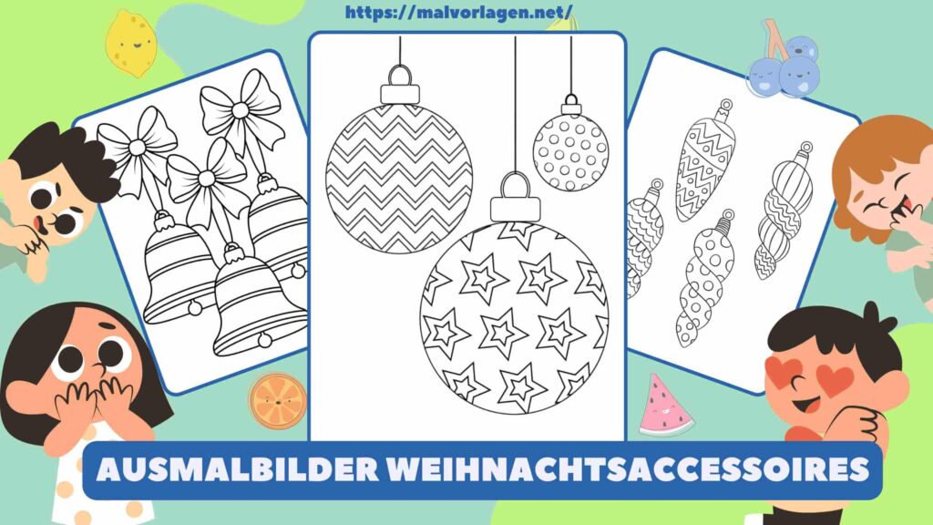 Ausmalbilder Weihnachtsaccessoires