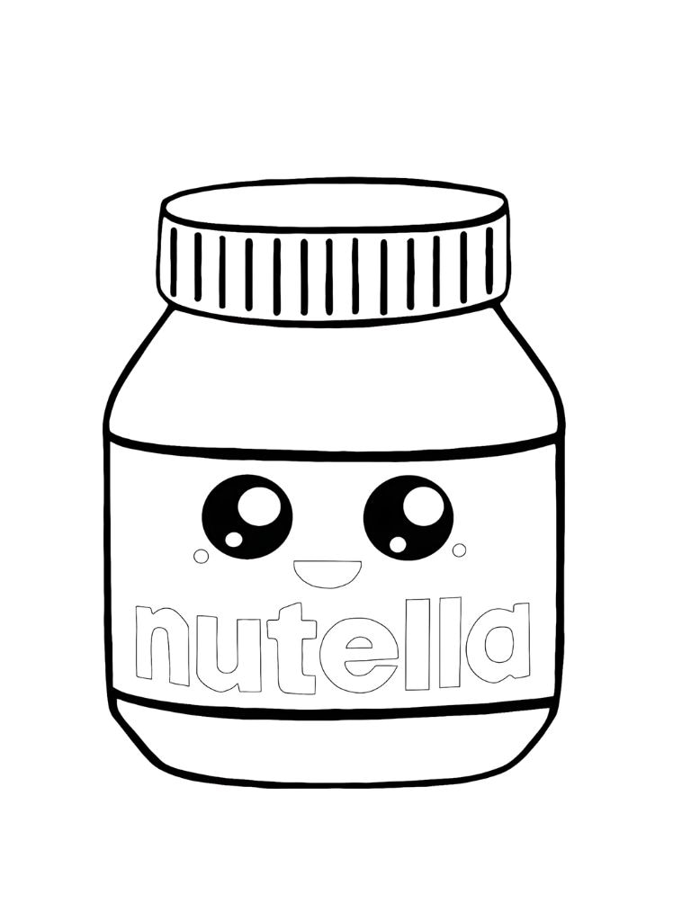 Ausmalbilder Kawaii Nutella Kostenlos