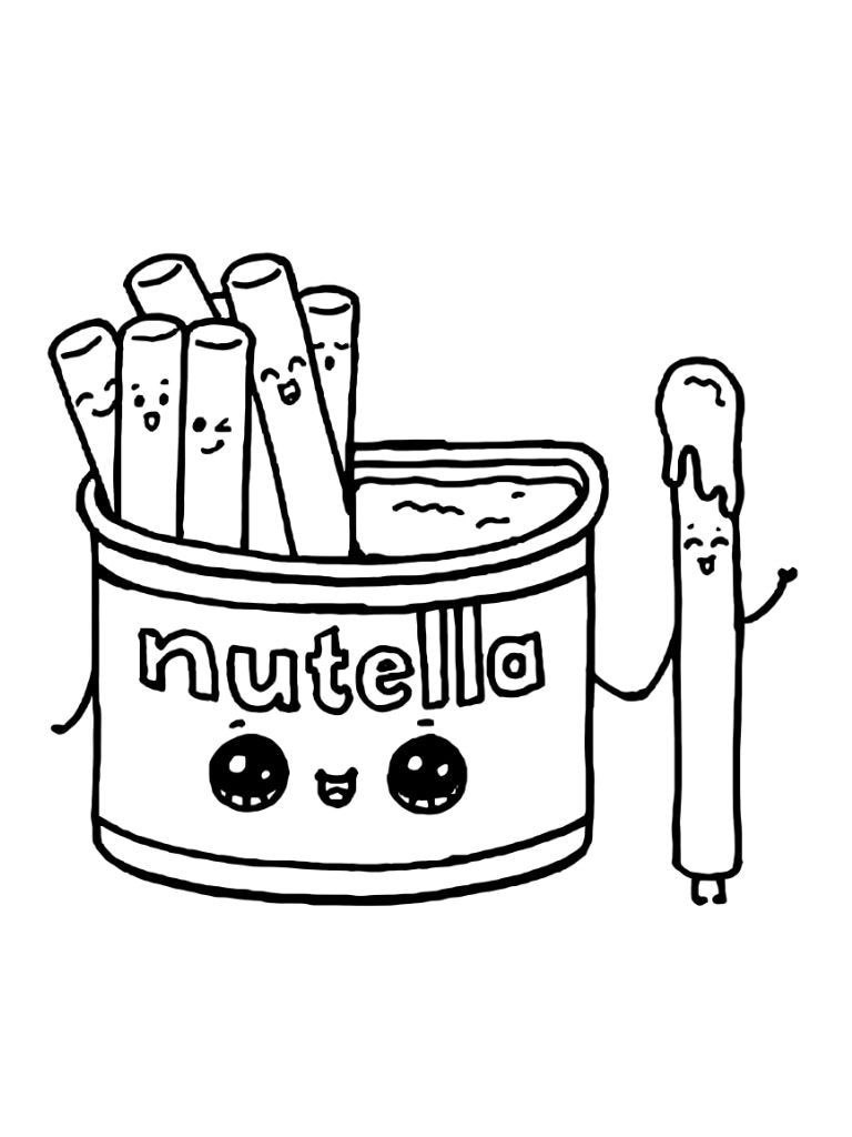 Ausmalbilder Kawaii Nutella Und Toast