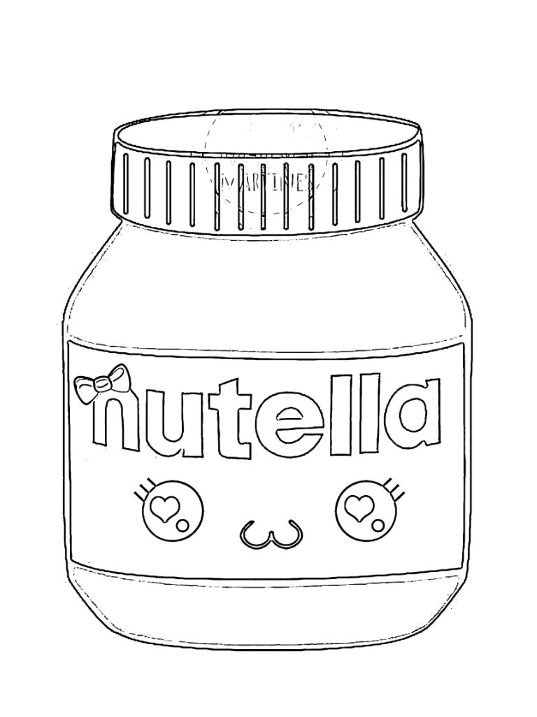 Kawaii Nutella Gläser Ausmalen