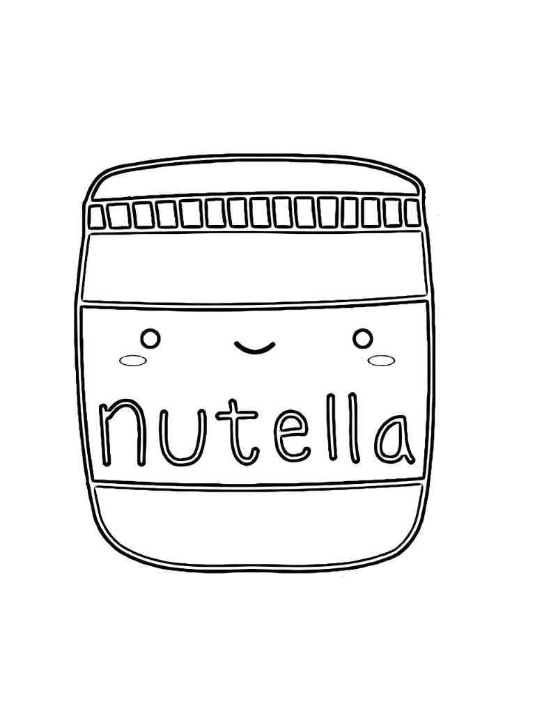 Kawaii Nutella Zum Ausmalen