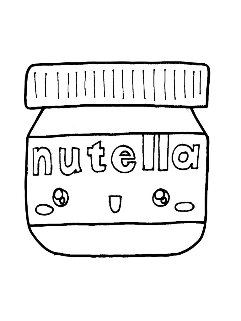 Kostenlose Ausmalbilder Kawaii Nutella